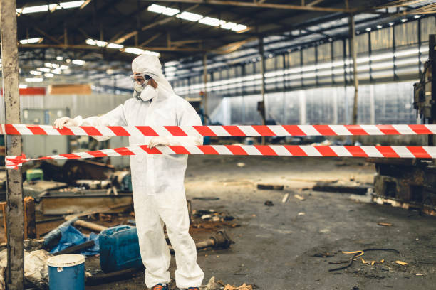 Professional Biohazard Cleanup technician working in Upland, CA